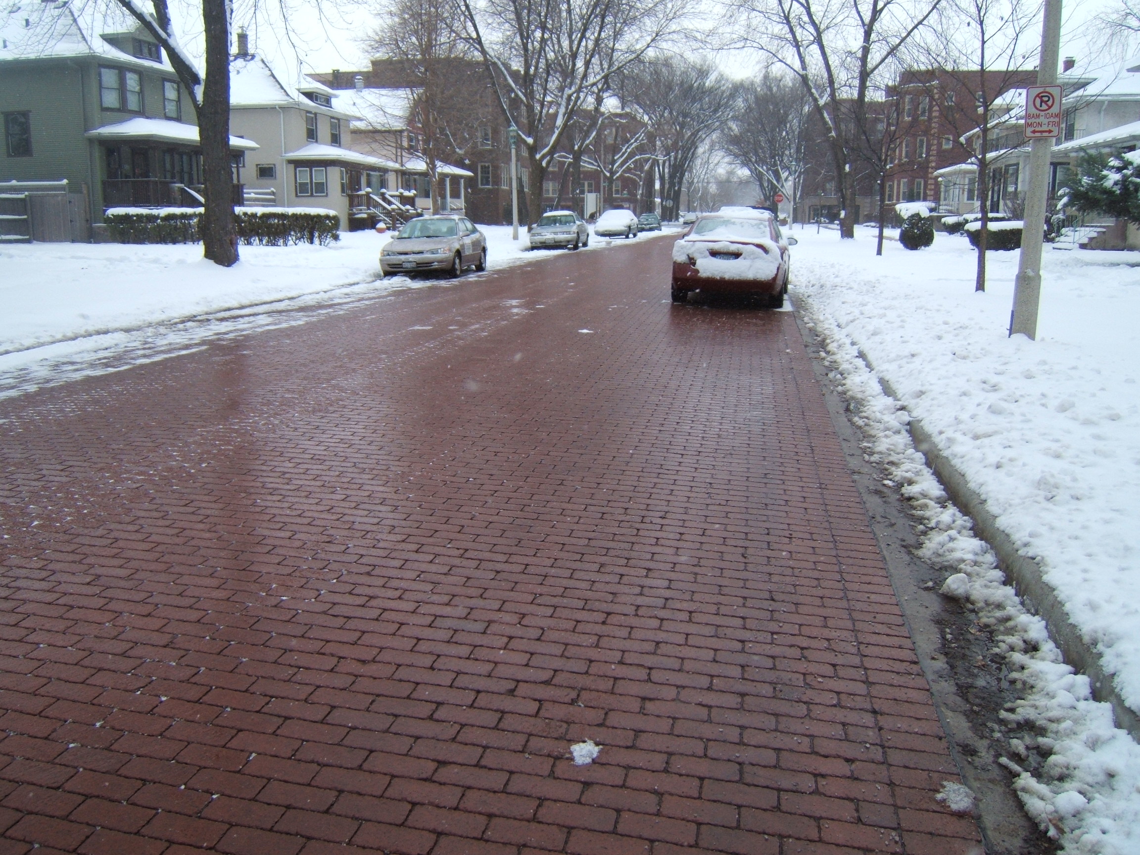 Permeable pavers improve snow and ice removal on city streets Pine